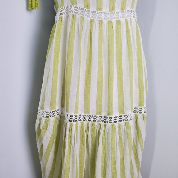 Cynthia Rowley Striped Linen Blend Maxi Dress, Size Medium - Picture 5 of 8